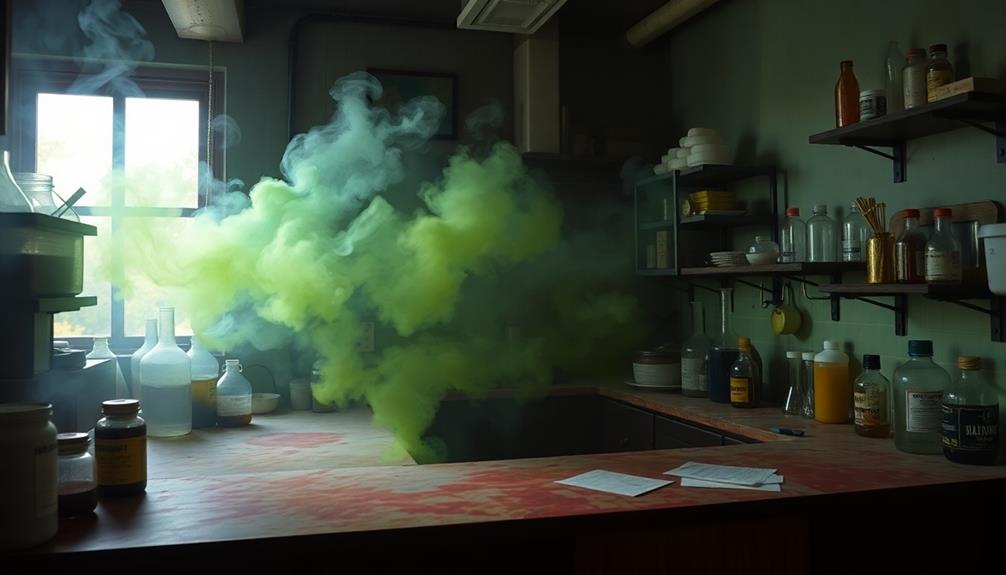 pungent chemical musty odor