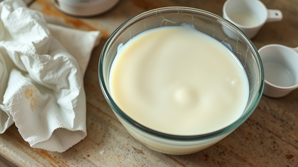 discard spoiled sour milk