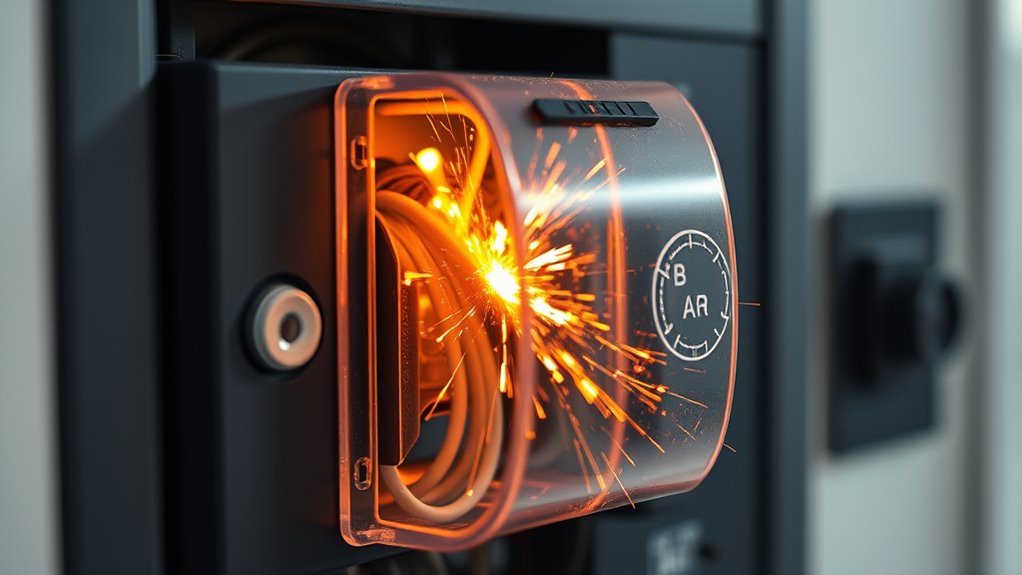 electrical sparks from damaged wiring