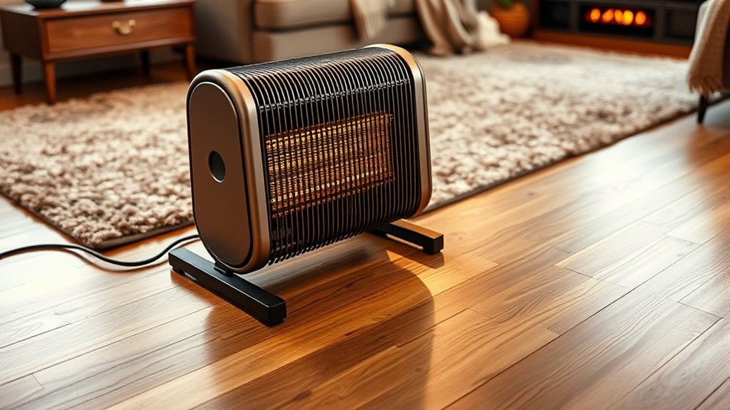 place heater on flat surface