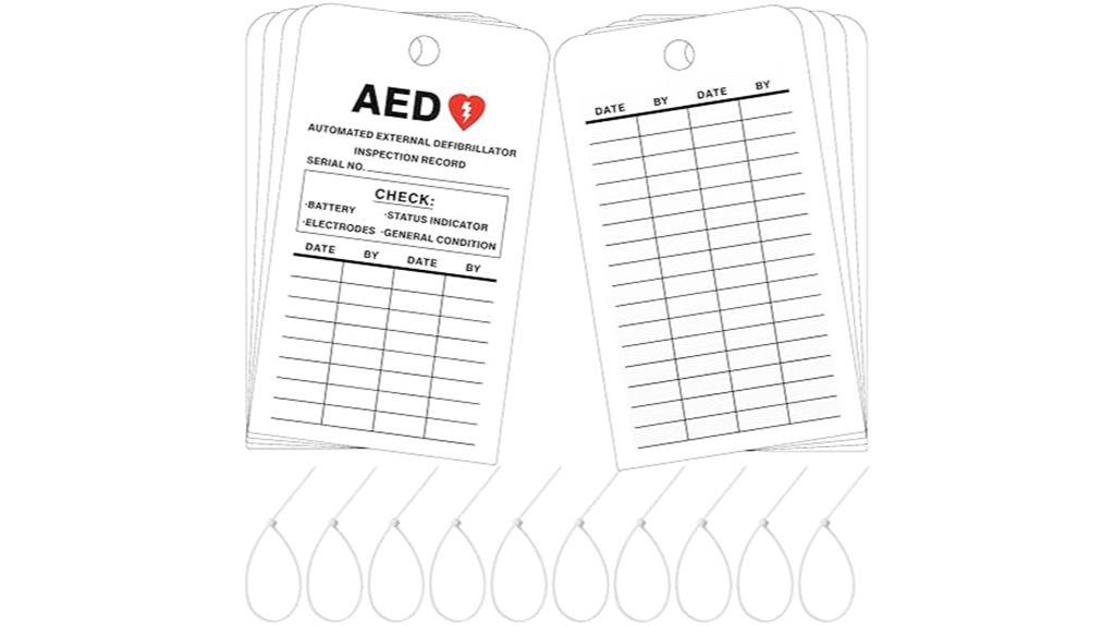 100 aed inspection tags