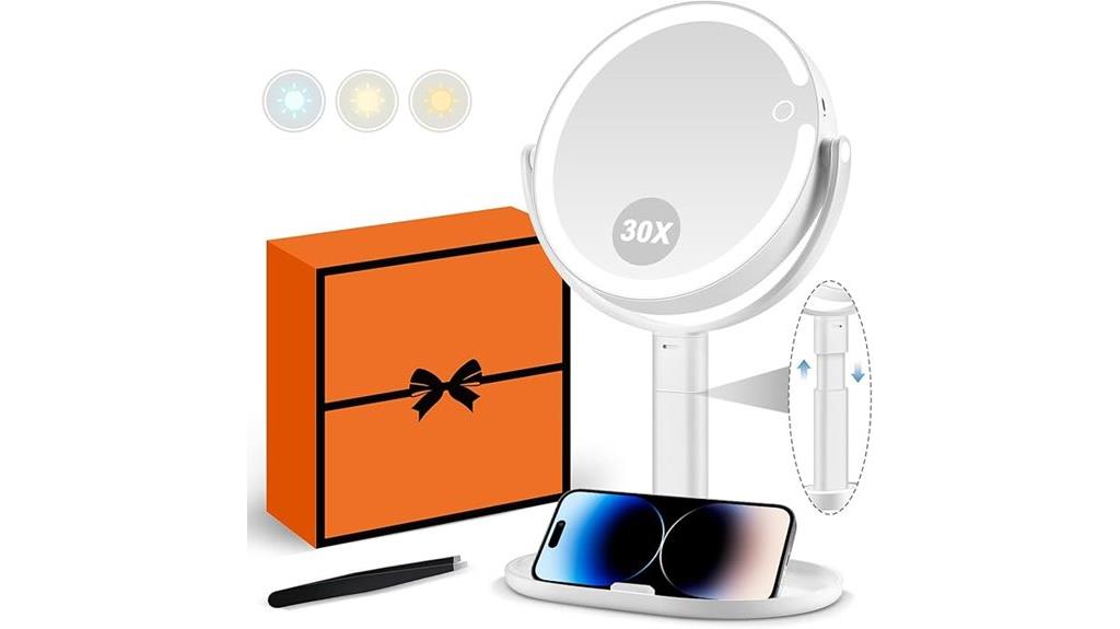 adjustable lighted magnifying mirror