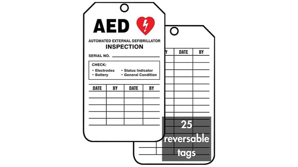 aed inspection tag pack