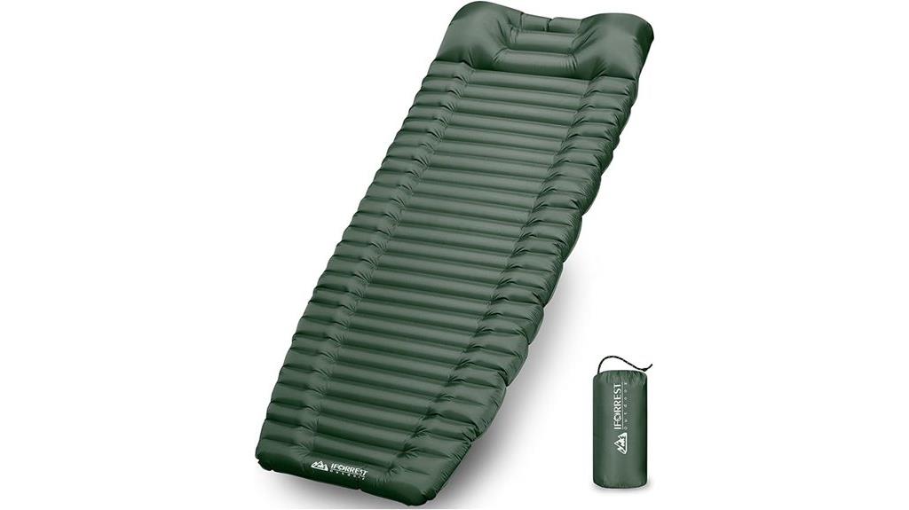 camping pad with armrest
