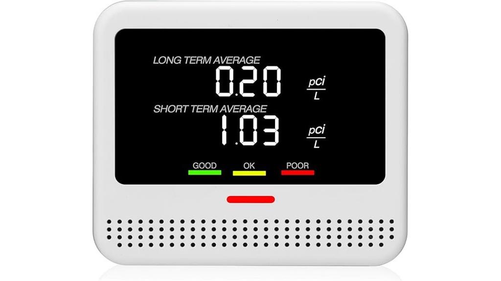 digital radon detector features