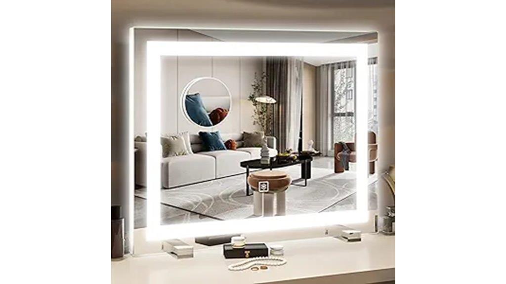 illuminated magnification vanity mirror