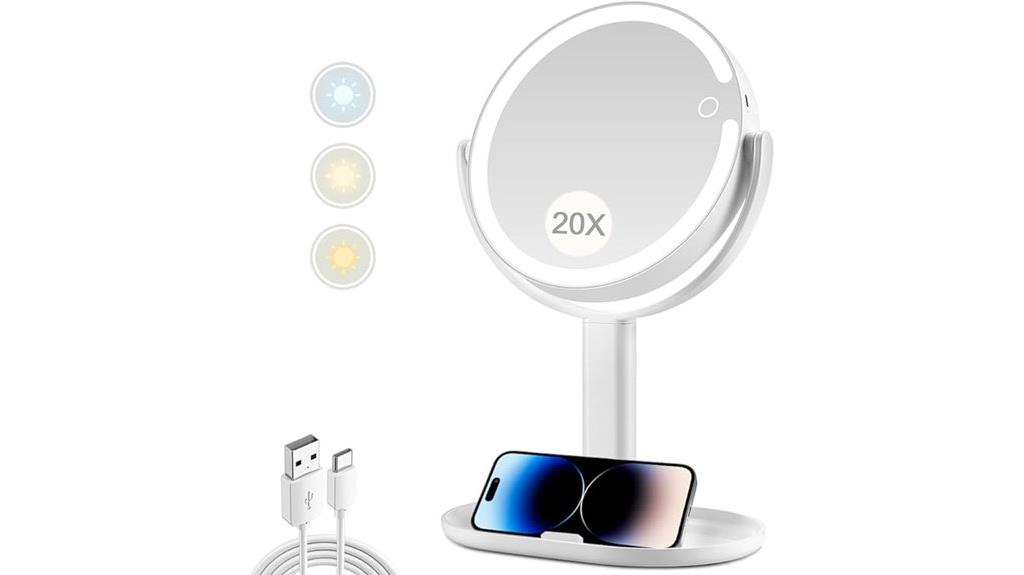 illuminated magnifying makeup mirror