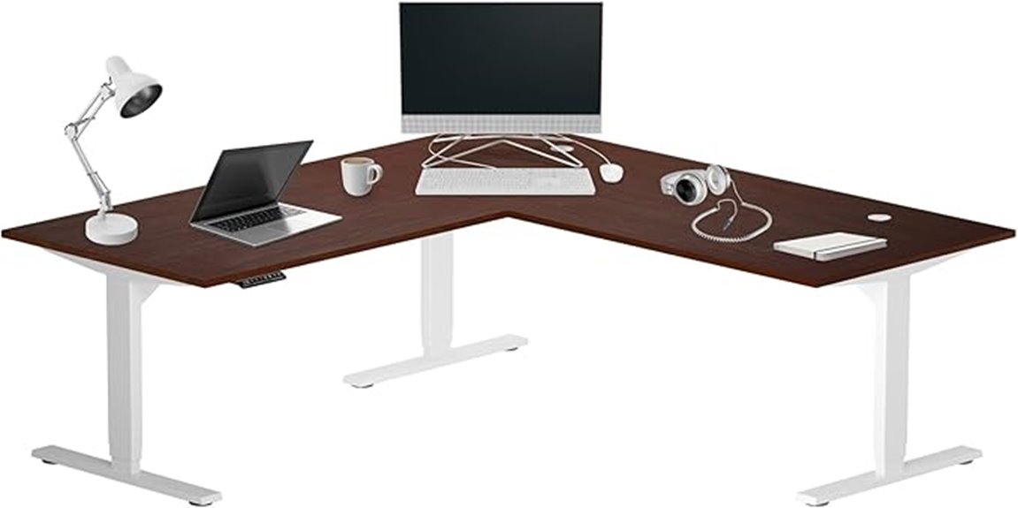 l shaped electric desk