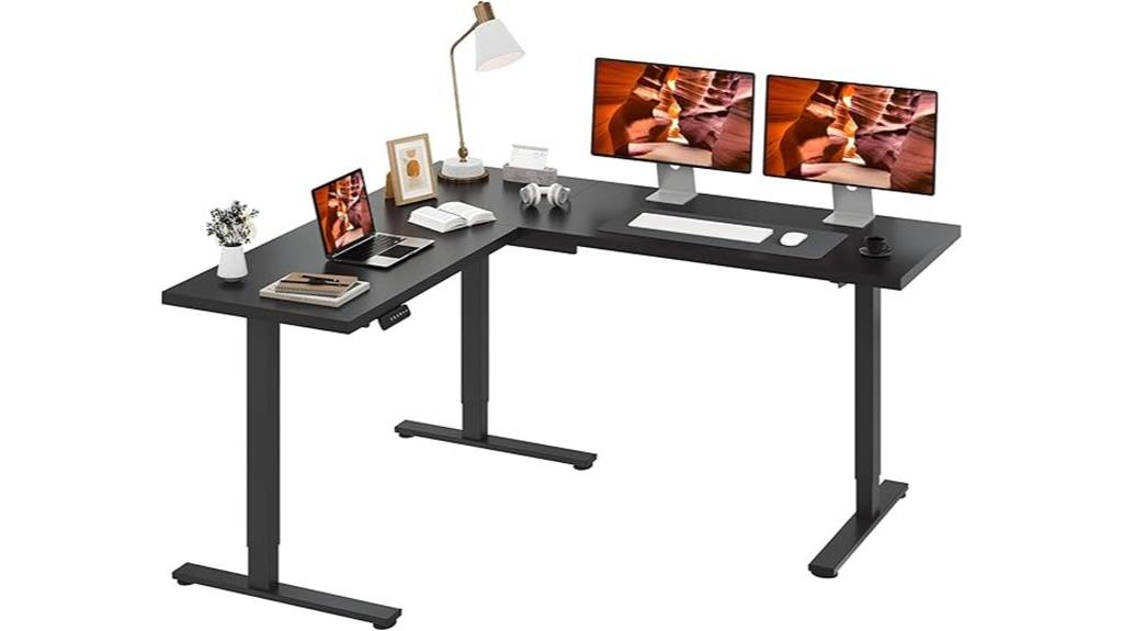 large l shaped adjustable desk