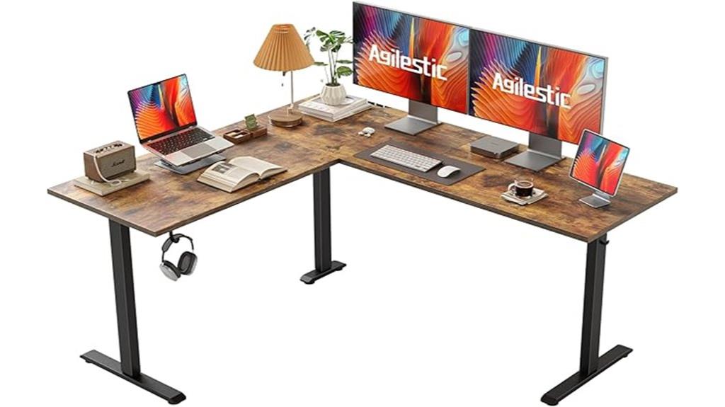 large l shaped standing desk