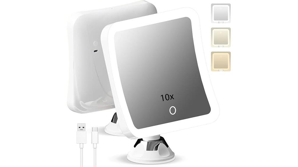 lighted rechargeable compact mirror