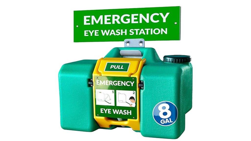 portable 8 gallon wall mounted eye wash