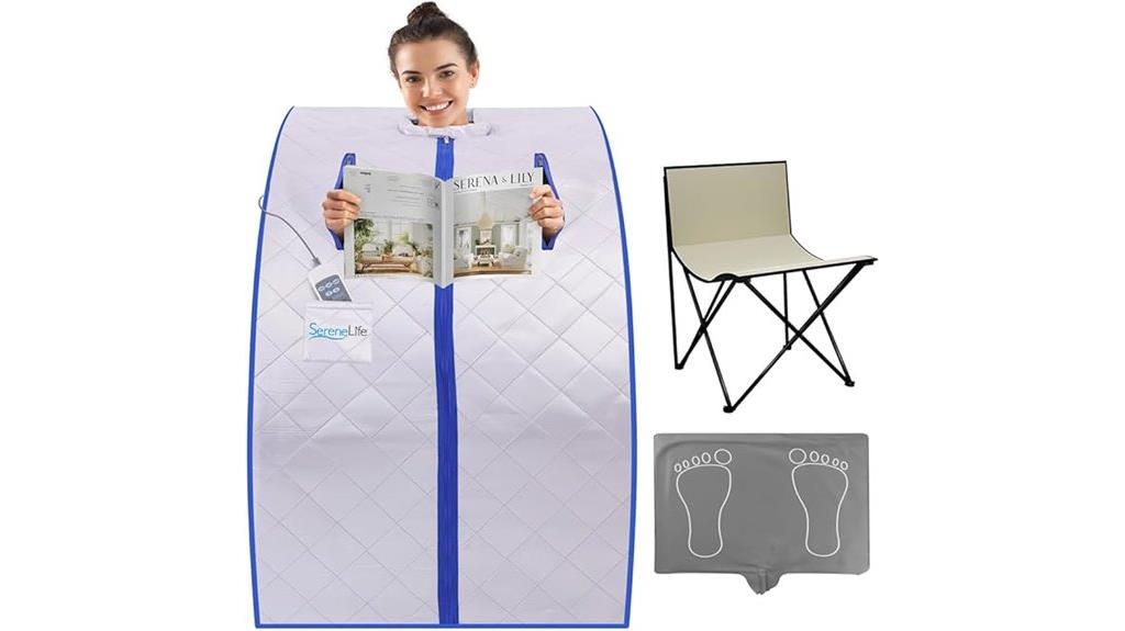 portable sauna with foot pad