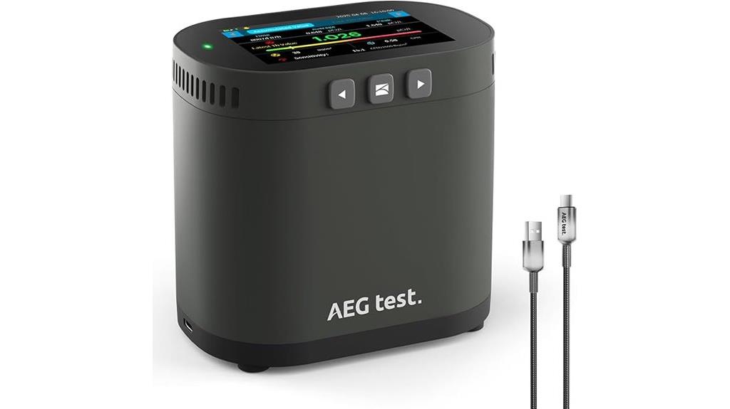 radon detector with charts