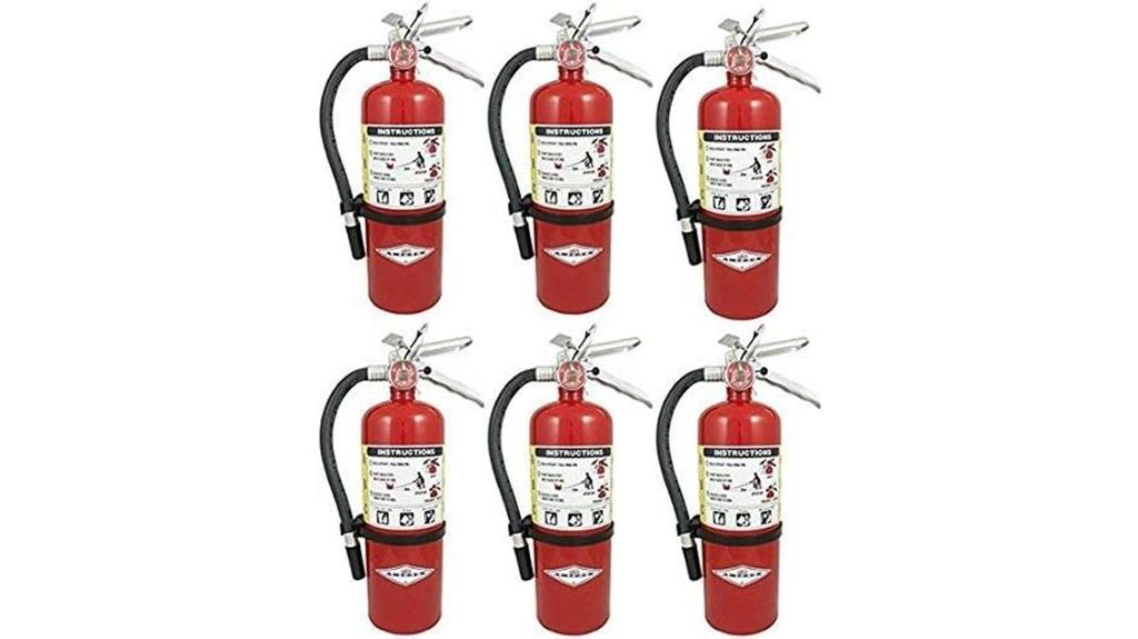 six pack of abc extinguishers