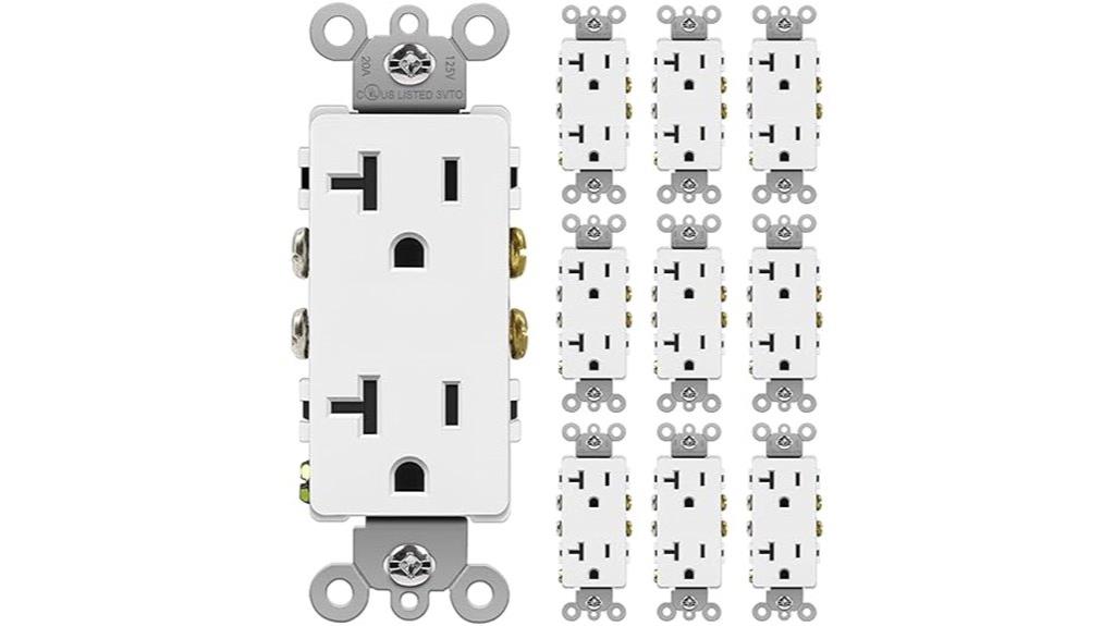 ten pack 20a wall outlets