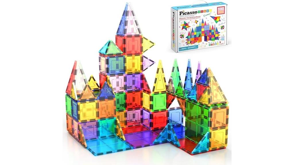 100 piece magnetic tile set