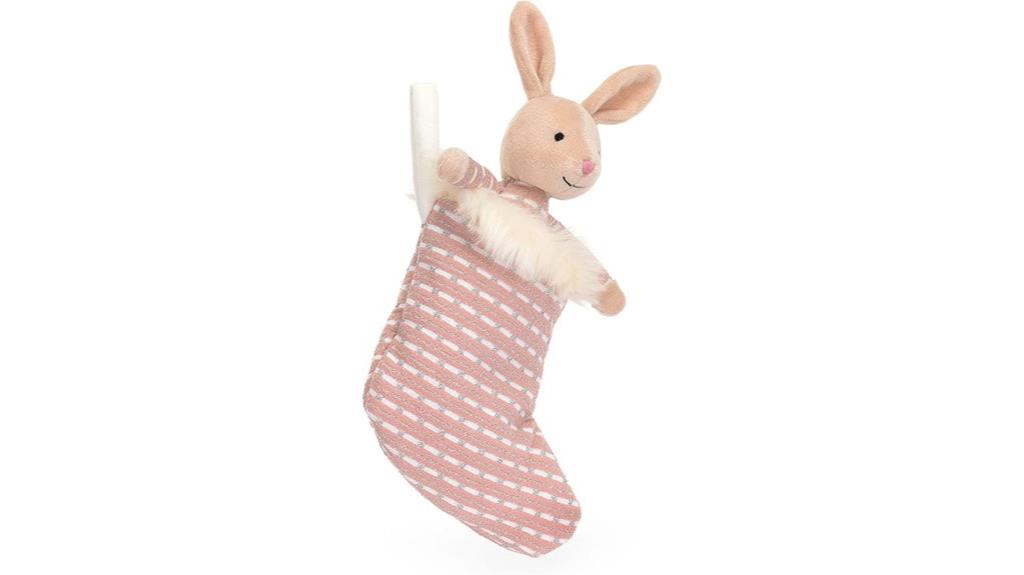 shimmering bunny stocking plush