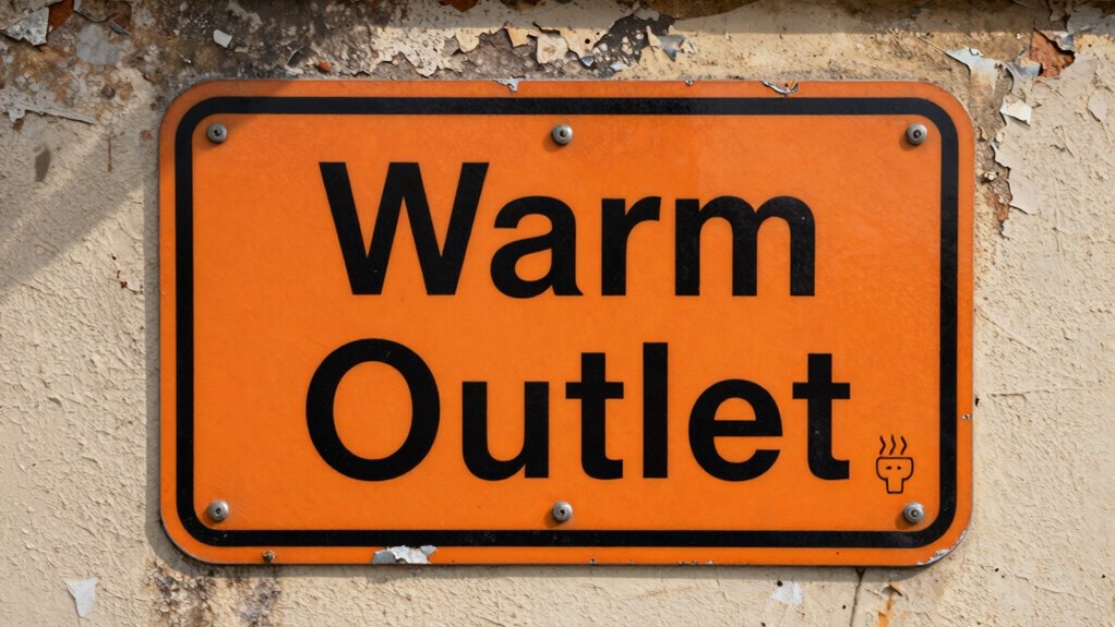 warm outlets indicate danger