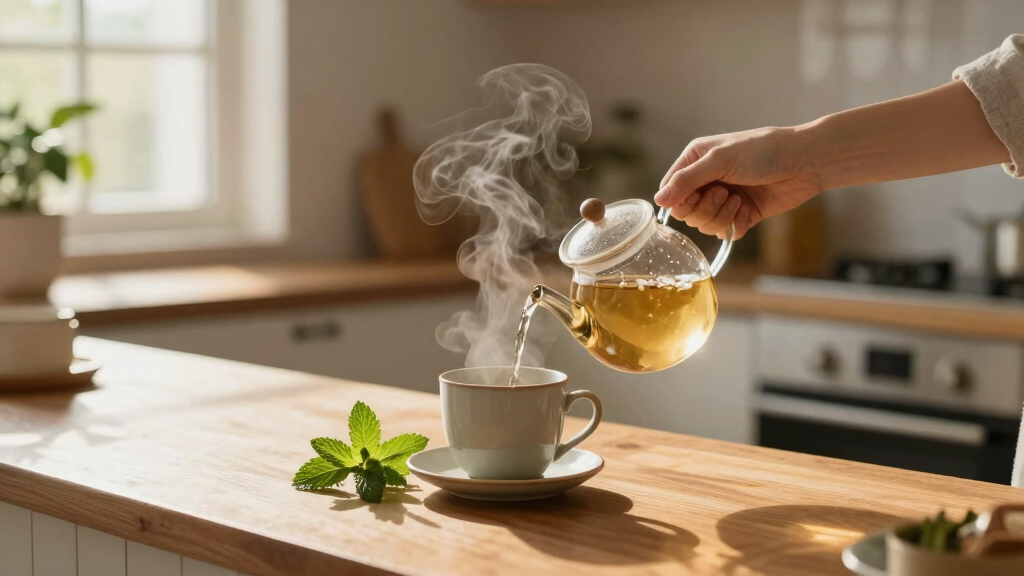 Peppermint tea before bed