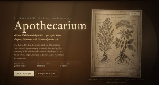 Apothecarium — Bitters & Botanical Remedies, est. 1783 — Local Asset Generation (FABLE/175, room 15)